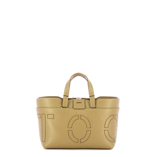 Iuntoo - Sibilla Mini Grigio Fossile Shopping Bag with seams - 191204 - GRIGIO/FOSSILE/07