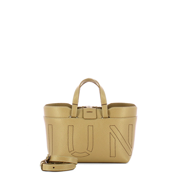 Iuntoo - Sibilla Mini Grigio Fossile Shopping Bag with seams - 191204 - GRIGIO/FOSSILE/07