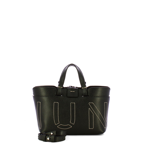 Iuntoo - Sibilla Mini Nero Shopping Bag with seams - 191204 - NERO