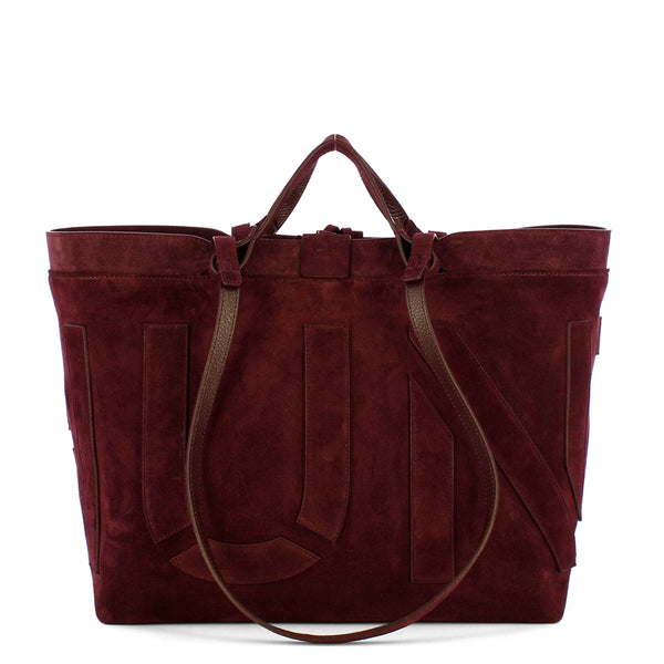 Iuntoo - Sibilla Medium Montalcino Suede Shopping Bag - 191302 - MONTALCINO/2734