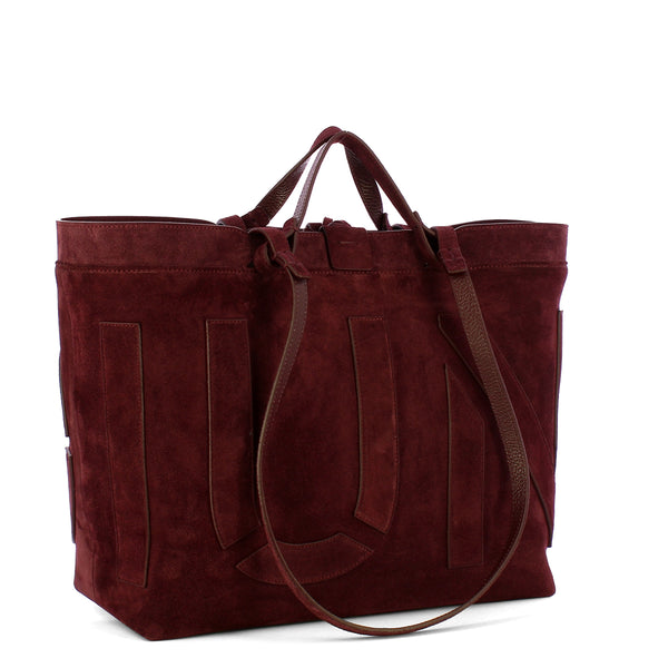 Iuntoo - Sibilla Medium Montalcino Suede Shopping Bag - 191302 - MONTALCINO/2734
