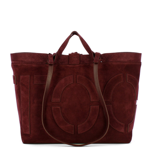 Iuntoo - Sibilla Medium Montalcino Suede Shopping Bag - 191302 - MONTALCINO/2734