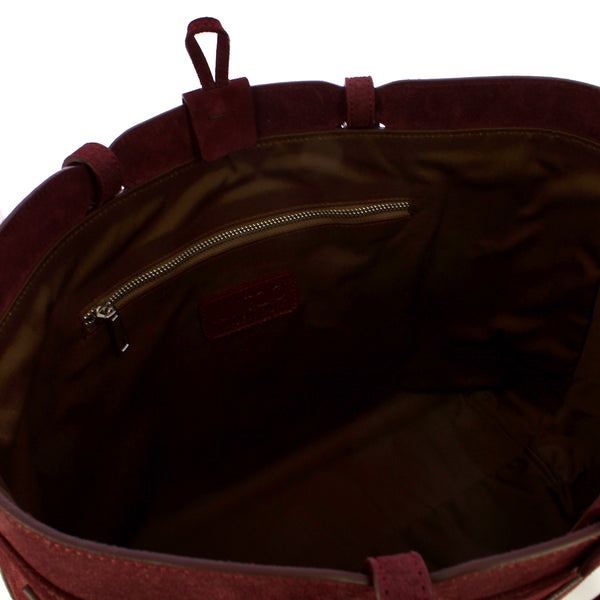 Iuntoo - Sibilla Medium Montalcino Suede Shopping Bag - 191302 - MONTALCINO/2734
