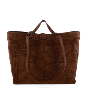 Iuntoo - Sibilla Medium Testa Moro Suede Shopping Bag - 191302 - T.MORO/3541