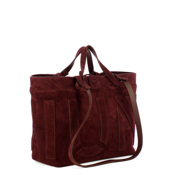 Iuntoo - Sibilla Small Montalcino Suede Shopping Bag - 191303 - MONTALCINO/2734