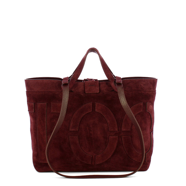 Iuntoo - Sibilla Small Montalcino Suede Shopping Bag - 191303 - MONTALCINO/2734