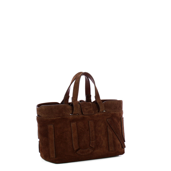 Iuntoo - Sibilla Mini Testa Moro Suede Shopping Bag - 191304 - T.MORO/3541
