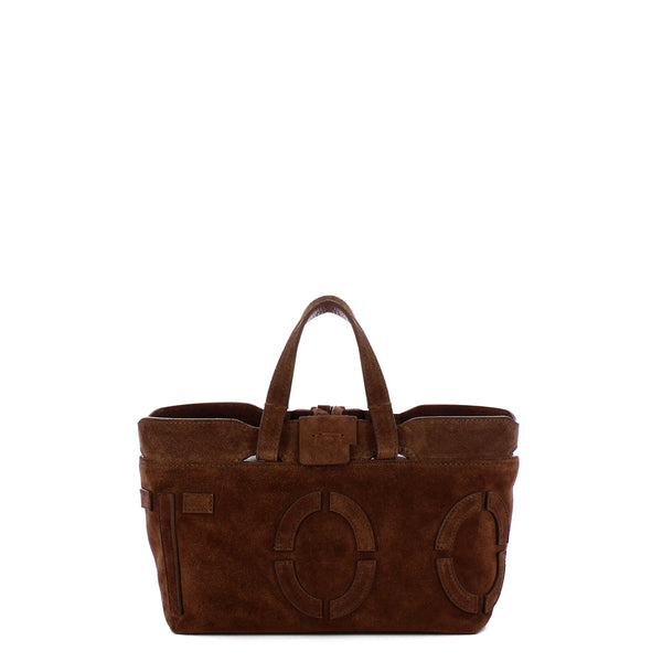Iuntoo - Sibilla Mini Testa Moro Suede Shopping Bag - 191304 - T.MORO/3541