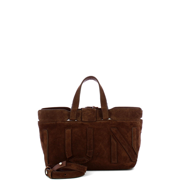 Iuntoo - Sibilla Mini Testa Moro Suede Shopping Bag - 191304 - T.MORO/3541