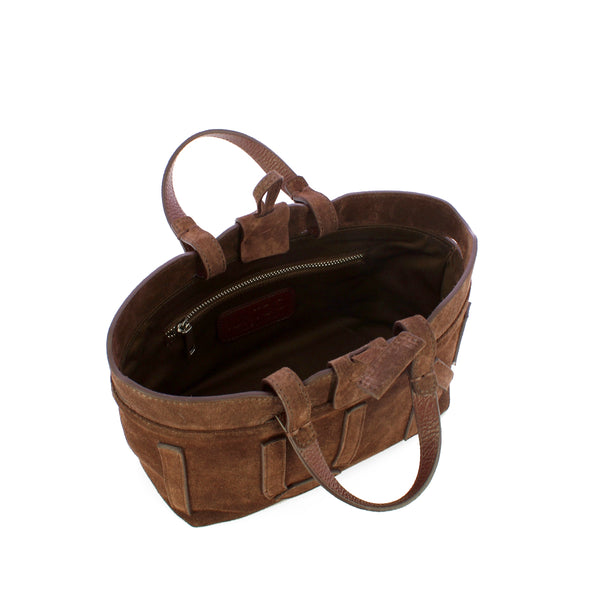 Iuntoo - Sibilla Mini Testa Moro Suede Shopping Bag - 191304 - T.MORO/3541