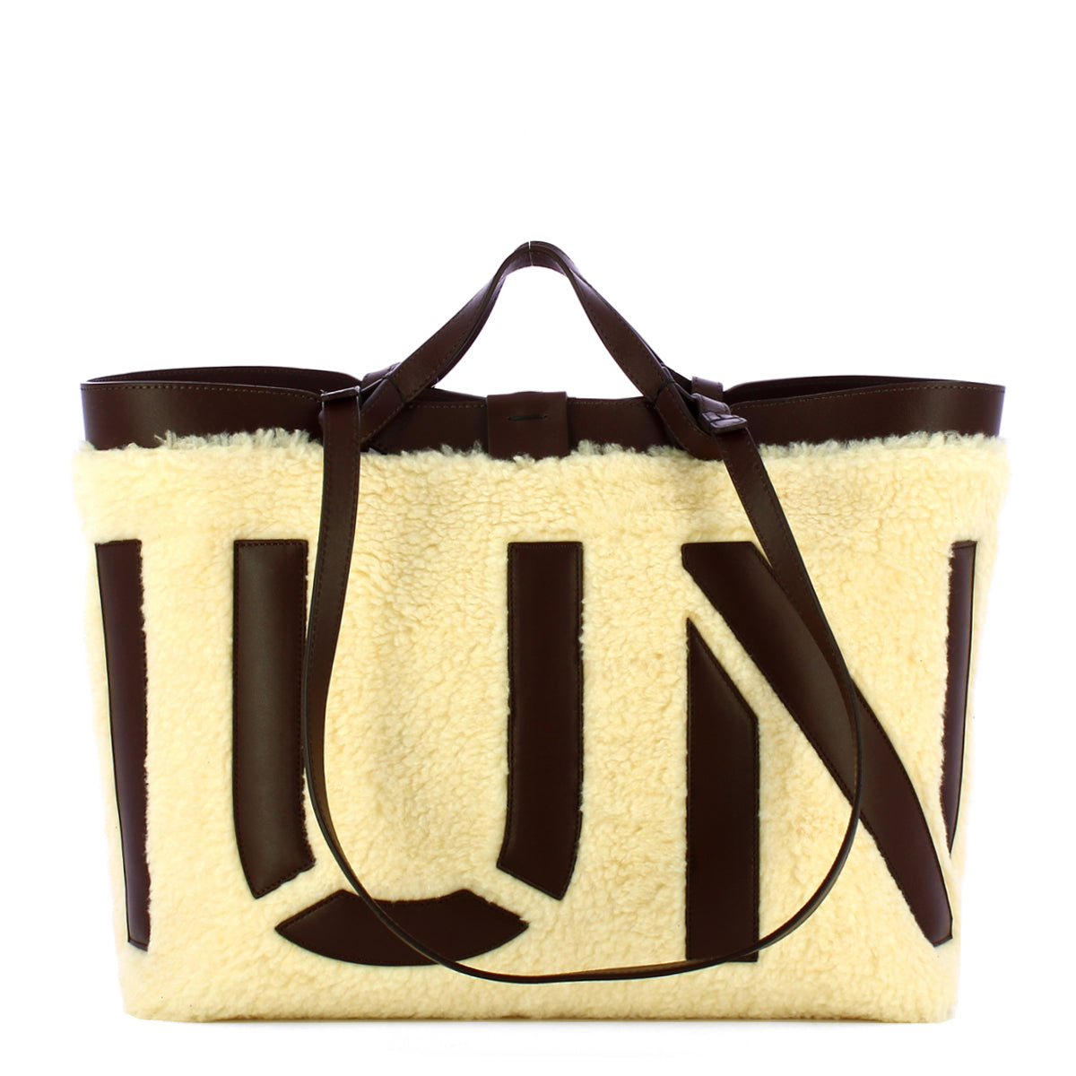 Iuntoo - Sibilla Medium Beige Testa Moro Merinos Shopping Bag - 191402 - BEIGE+T.MORO/2024