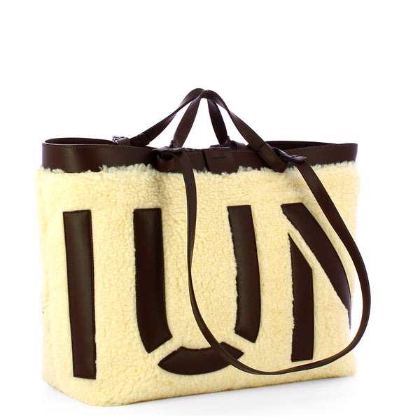 Iuntoo - Sibilla Medium Beige Testa Moro Merinos Shopping Bag - 191402 - BEIGE+T.MORO/2024