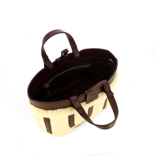 Iuntoo - Sibilla Mini Beige Testa Moro Merinos Shopping Bag - 191404 - BEIGE+T.MORO/2024