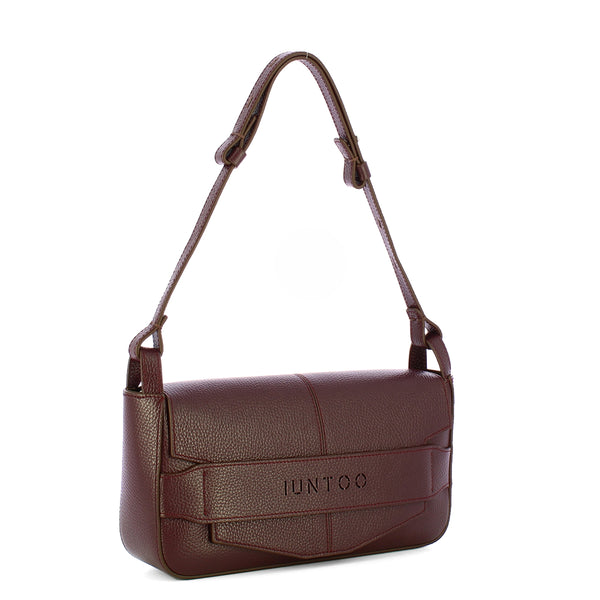 Iuntoo - Silvia Large Bordeaux Shoulder Bag - 196001 - BORDEAUX/54