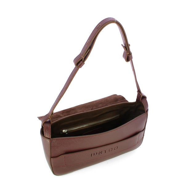 Iuntoo - Silvia Large Bordeaux Shoulder Bag - 196001 - BORDEAUX/54