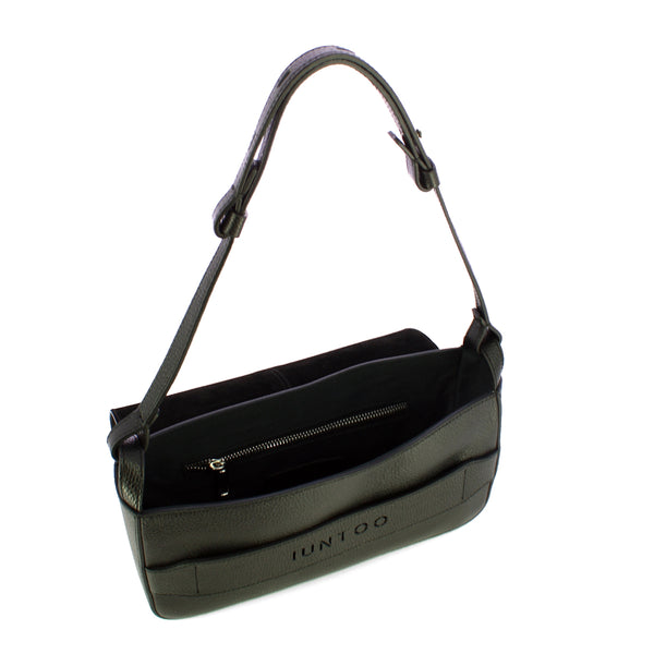 Iuntoo - Silvia Large Nero Shoulder Bag - 196001 - NERO