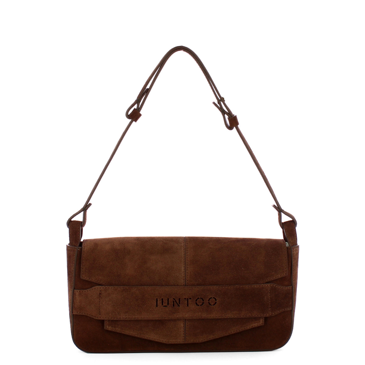 Iuntoo - Silvia Large Testa Moro Suede Shoulder Bag - 196101 - T.MORO/3541