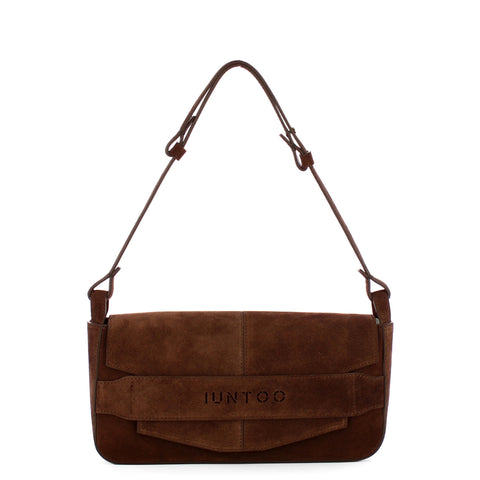 Iuntoo - Silvia Large Testa Moro Suede Shoulder Bag - 196101 - T.MORO/3541