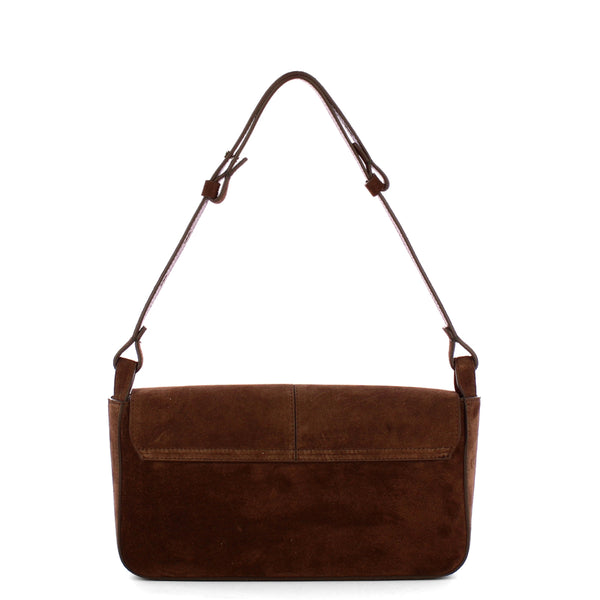 Iuntoo - Silvia Large Testa Moro Suede Shoulder Bag - 196101 - T.MORO/3541