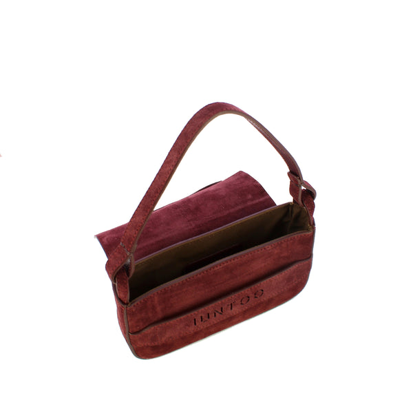 Iuntoo - Silvia Small Montalcino Suede Shoulder Bag - 196103 - MONTALCINO/2734
