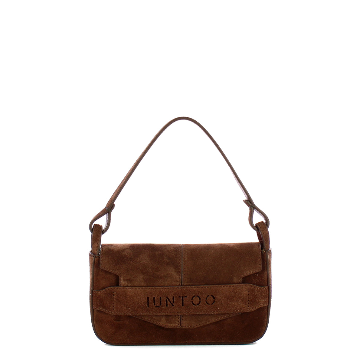 Iuntoo - Silvia Small Testa Moro Suede Shoulder Bag - 196103 - T.MORO/3541