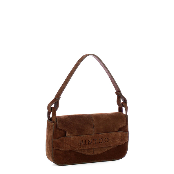 Iuntoo - Silvia Small Testa Moro Suede Shoulder Bag - 196103 - T.MORO/3541