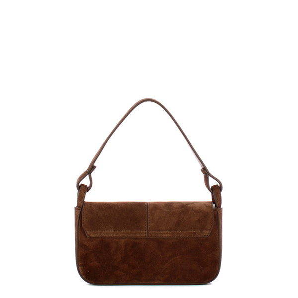 Iuntoo - Silvia Small Testa Moro Suede Shoulder Bag - 196103 - T.MORO/3541
