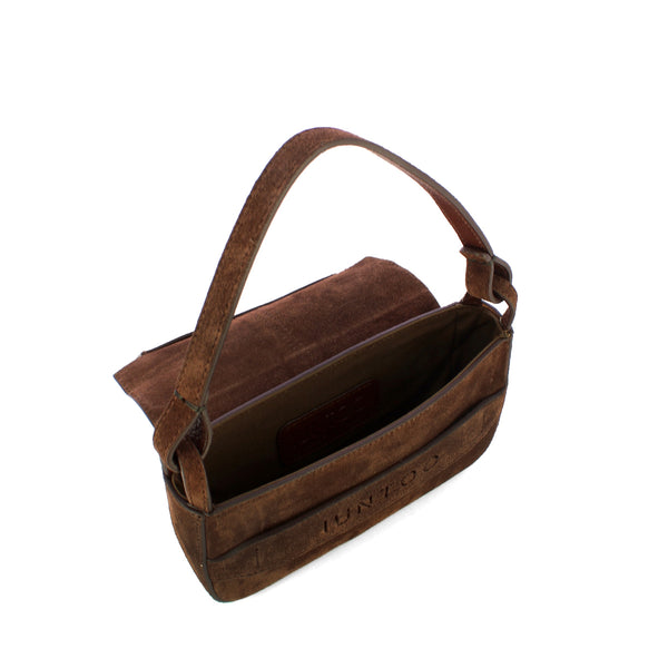 Iuntoo - Silvia Small Testa Moro Suede Shoulder Bag - 196103 - T.MORO/3541