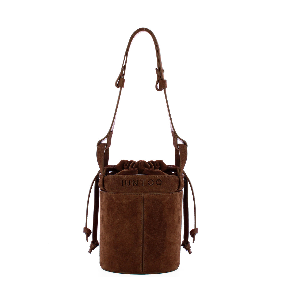 Iuntoo - Infinito Testa Moro Suede Bucket Bag - 199100 - T.MORO/3541
