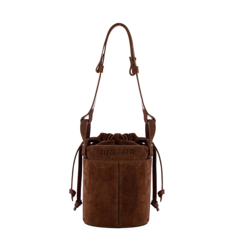 Iuntoo - Infinito Testa Moro Suede Bucket Bag - 199100 - T.MORO/3541