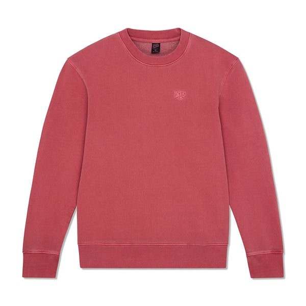 Deus Ex Machina - Felpa Fleece Shield Garment Died Crew Lava Falls Red - DMF258460 - LAVA/FALLS/RED