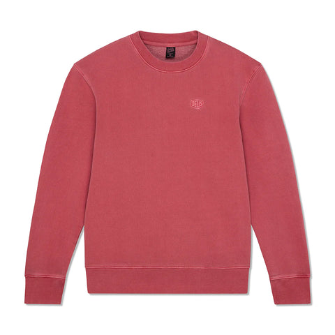 Deus Ex Machina - Felpa Fleece Shield Garment Died Crew Lava Falls Red - DMF258460 - LAVA/FALLS/RED