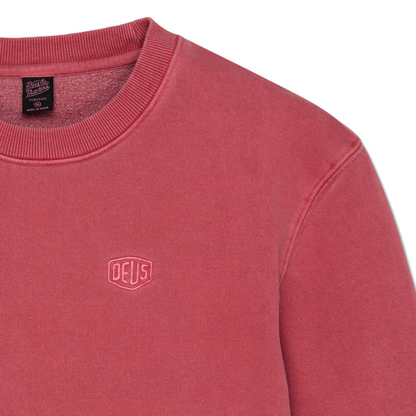 Deus Ex Machina - Felpa Fleece Shield Garment Died Crew Lava Falls Red - DMF258460 - LAVA/FALLS/RED