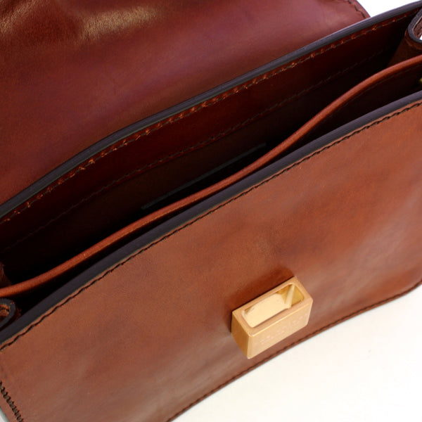 The Bridge - Beatrice Marrone Crossbody Bag - 04461001 - MARRONE/14/ORO