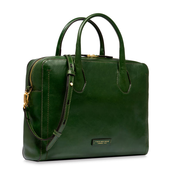 The Bridge - Fiona Verde Inglese Laptop Briefcase - 04206401 - VERDE/INGLESE/ABB./ORO