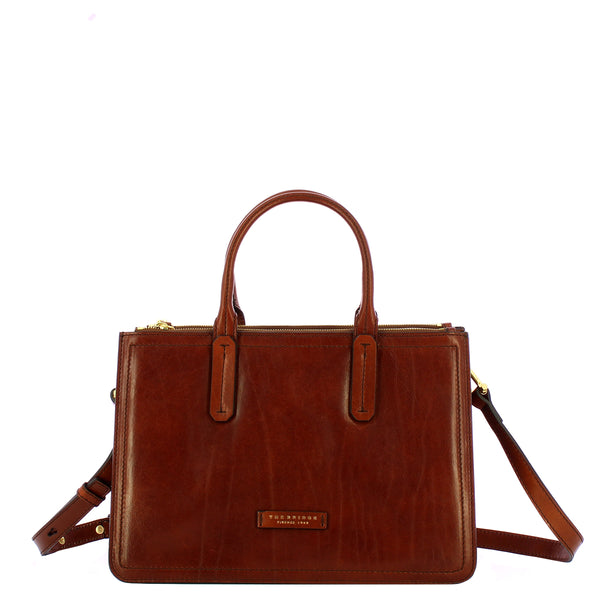The Bridge - Beatrice Marrone Handbag - 04462001 - MARRONE/14/ORO