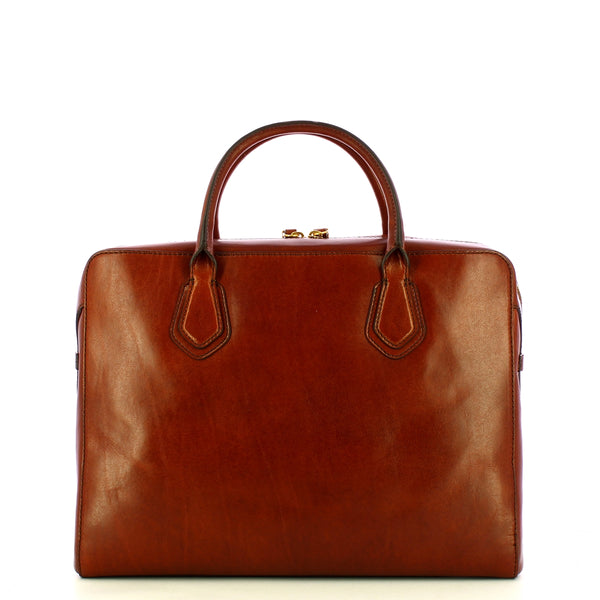 The Bridge - Costanza Marrone Laptop Briefcase - 04257301 - MARRONE/14/ORO