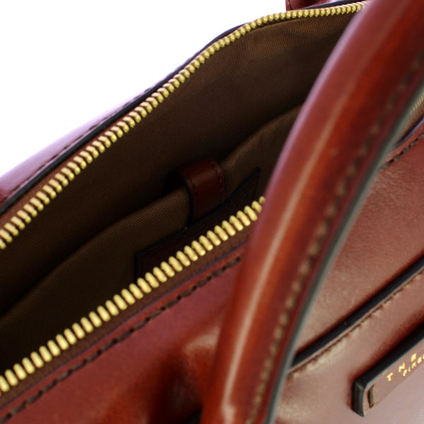 The Bridge - Costanza Marrone Laptop Briefcase - 04257301 - MARRONE/14/ORO