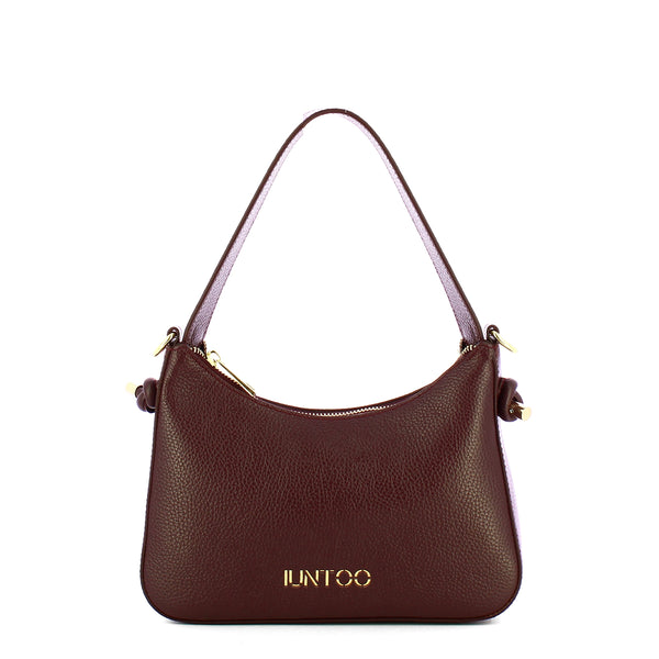 Iuntoo - Nodo Armonia Medium Bordeaux Shoulder Bag - 193002 - BORDEAUX/54