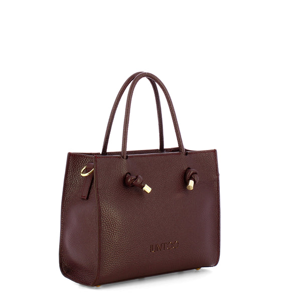 Iuntoo - Nodo Armonia Small Bordeaux Handbag - 195003 - BORDEAUX/54