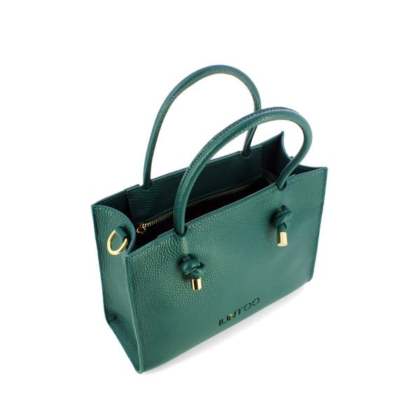 Iuntoo - Nodo Armonia Small Petrolio Handbag - 195003 - PETROLIO/33
