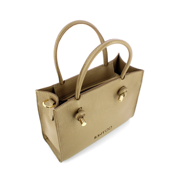 Iuntoo - Nodo Armonia Small Grigio Fossile Handbag - 195003 - GRIGIO/FOSSILE/07