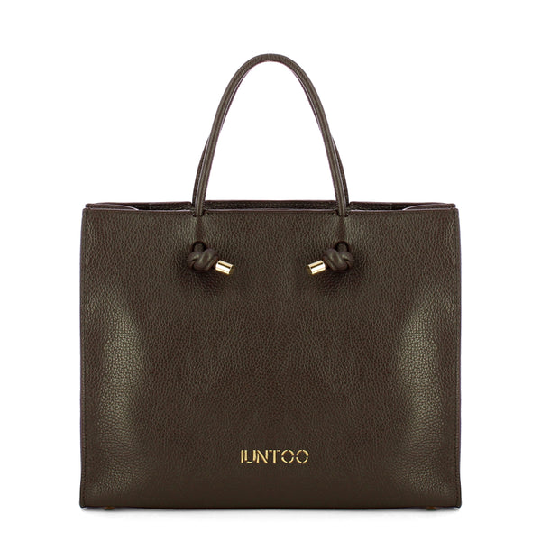 Iuntoo - Nodo Armonia Large Cioccolato Handbag - 195001 - CIOCCOLATO/23