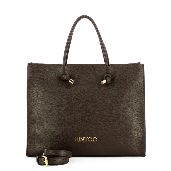 Iuntoo - Nodo Armonia Large Cioccolato Handbag - 195001 - CIOCCOLATO/23