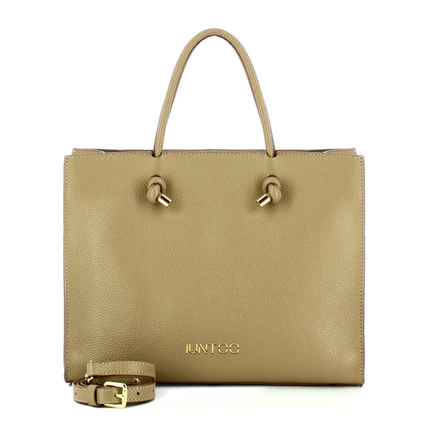 Iuntoo - Nodo Armonia Large Grigio Fossile Handbag - 195001 - GRIGIO/FOSSILE/07