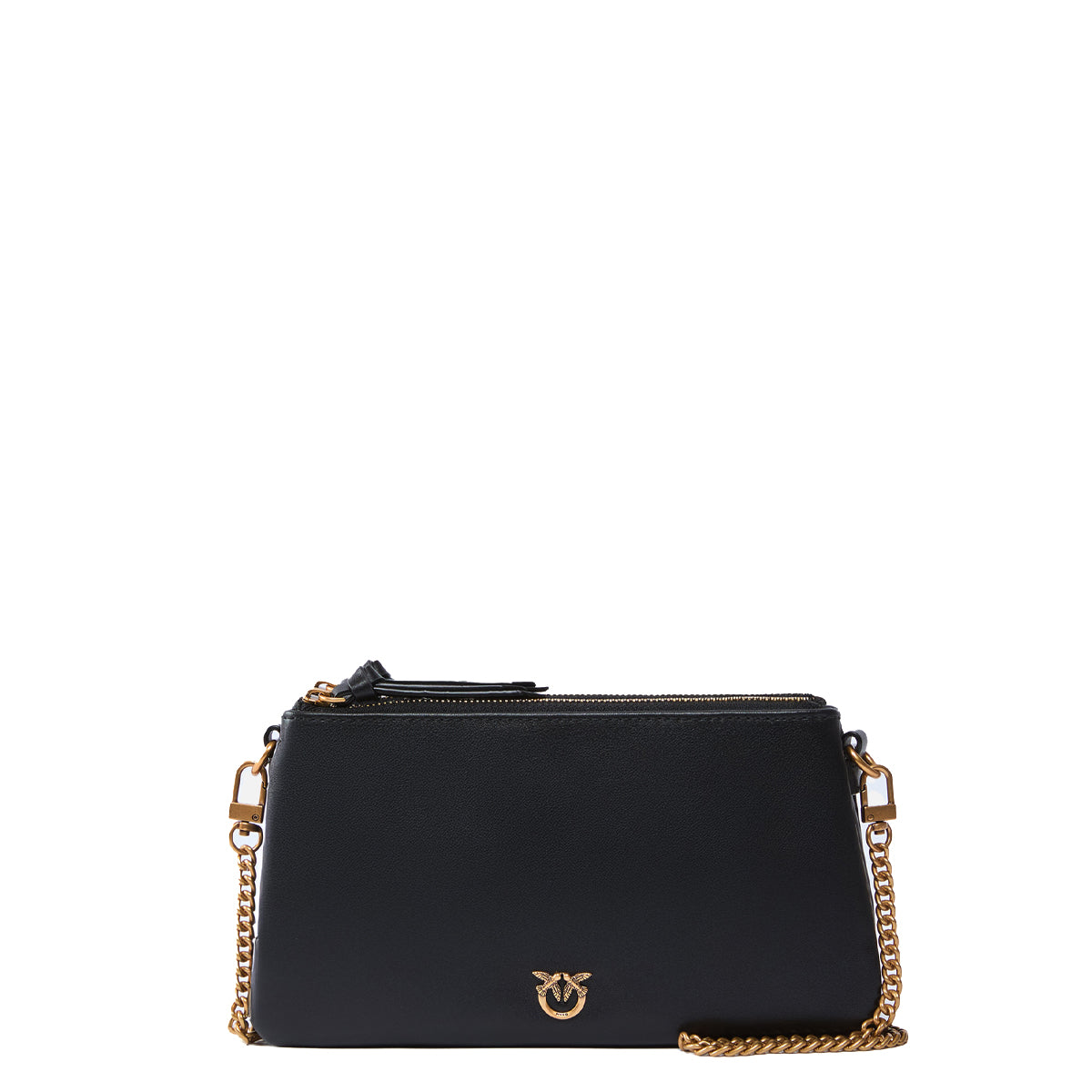 Pinko - Double Mini Nero Antique Gold Crossbody Bag - 105359A0QO - NERO-ANTIQUE/GOLD