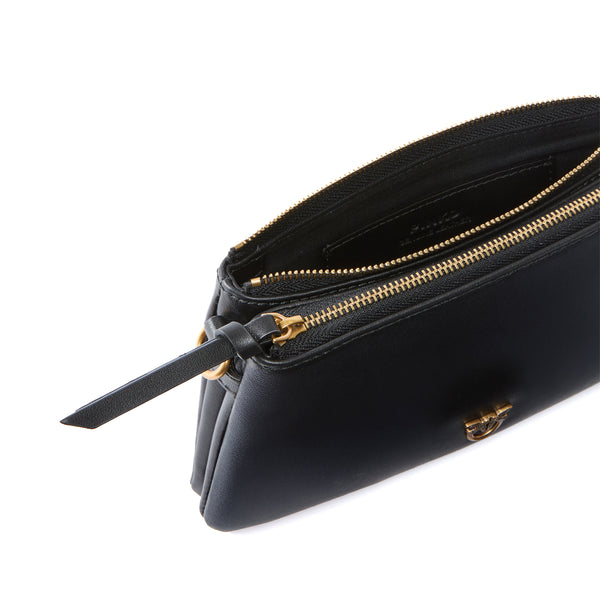 Pinko - Double Mini Nero Antique Gold Crossbody Bag - 105359A0QO - NERO-ANTIQUE/GOLD