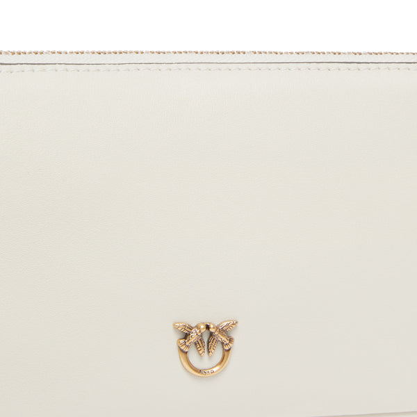 Pinko - Mini Half Moon Bianco Seta Antique Gold Crossbody Bag - 105069A0QO - BIANCO/SETA-ANTIQUE/GOLD