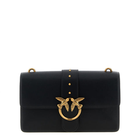 Pinko - Love One Classic Nero Antique Gold Crossbody Bag - 105857A0F1 - NERO-ANTIQUE/GOLD
