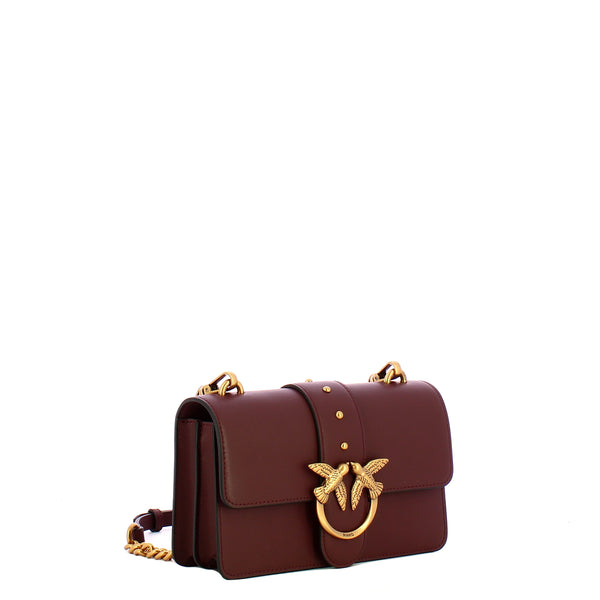 Pinko - Mini Borsa a tracolla Love One Cioccolato Amaro Antique Gold - 105856A0F1 - CIOCC./AMARO-ANTIQUE/GOLD